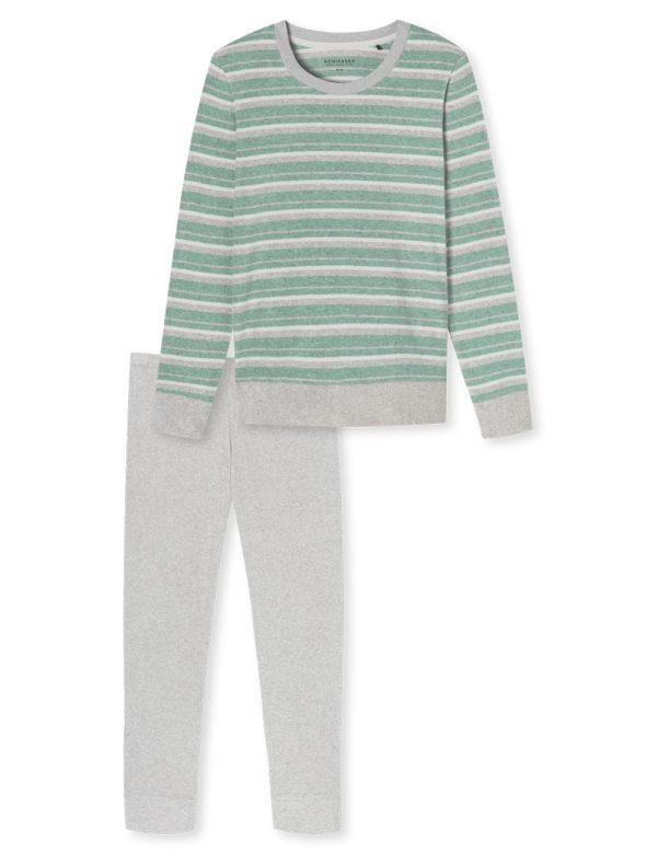 Schlafanzug Lang Frottee Warm Kuschelig Wohlfühlen-Nightwear Women's Pijama Set