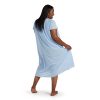 Nightgown - Women's Long Tricot Nightgown, Short Flutter Sleeves, Comfortable Lightweight Fabric, Sleepwear