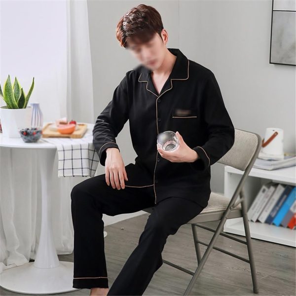 Pajamas Men's Autumn Long Sleeve Plus Size Men's Loungewear Thin Section Cotton Suit