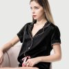 Women's 100% Silk Pajamas for Women Short Sleeve Sleepwear