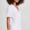 Women's Gisele Rib Relaxed Short Pj Set, White, XS
