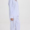Womens Long Sleeve Notch Collar & Pant Sleepwear Pajama Set, Organic Cotton
