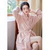 CSCDD Long Lapel Long Sleeved Pajamas For Warmth And Comfort, Home Wear, Women's Pajamas Autumn And Winter Patchwork Long Lapel