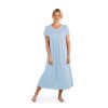 Nightgown - Women's Long Tricot Nightgown, Short Flutter Sleeves, Comfortable Lightweight Fabric, Sleepwear