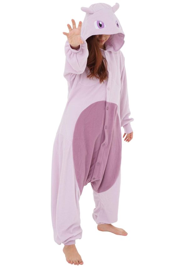 Pokemon Mewtwo Kigurumi - Luxurious Adult Onesie Halloween Costume | Pokemon Pajamas | Easy Care, Durable Cosplay