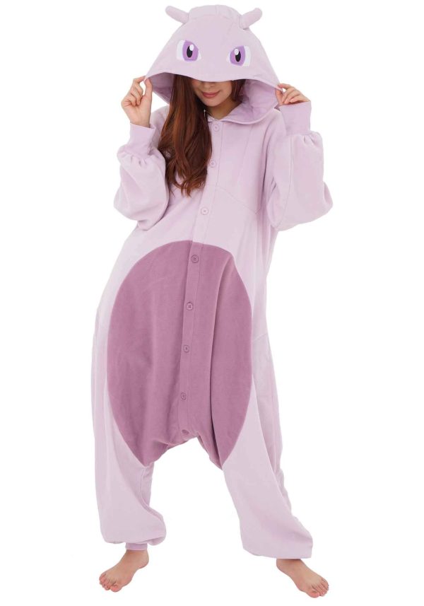 Pokemon Mewtwo Kigurumi - Luxurious Adult Onesie Halloween Costume | Pokemon Pajamas | Easy Care, Durable Cosplay
