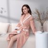 CSCDD Autumn and Winter Thick Lapel Pajama Set Bathrobe for Warmth, Comfort, and Loose Fitting Large-Sized Pajamas