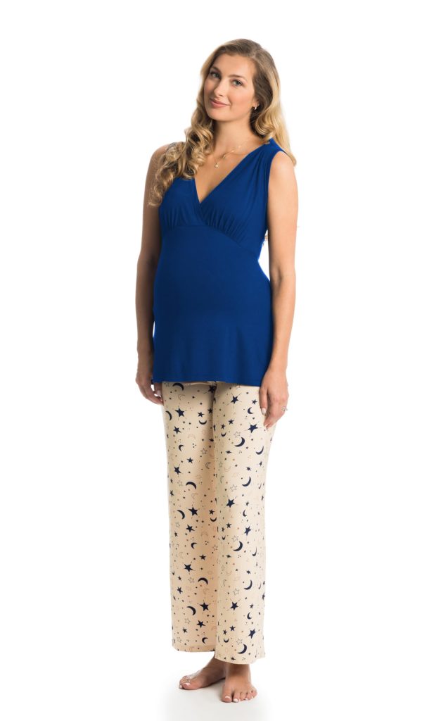 5 Piece Maternity and Nursing PJ Pant Set for Mom and Baby