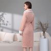CSCDD Autumn and Winter Thick Lapel Pajama Set Bathrobe for Warmth, Comfort, and Loose Fitting Large-Sized Pajamas