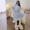 CSCDD Winter gown coral velvet women's pajamas velvet thickened pajamas