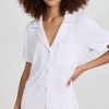 Women's Gisele Rib Relaxed Short Pj Set, White, XS