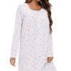 Long Sleeve Cotton Nightgowns for Women Soft Ladies Cotton Nightgown Long Sleep Dress Nightdress Nighties