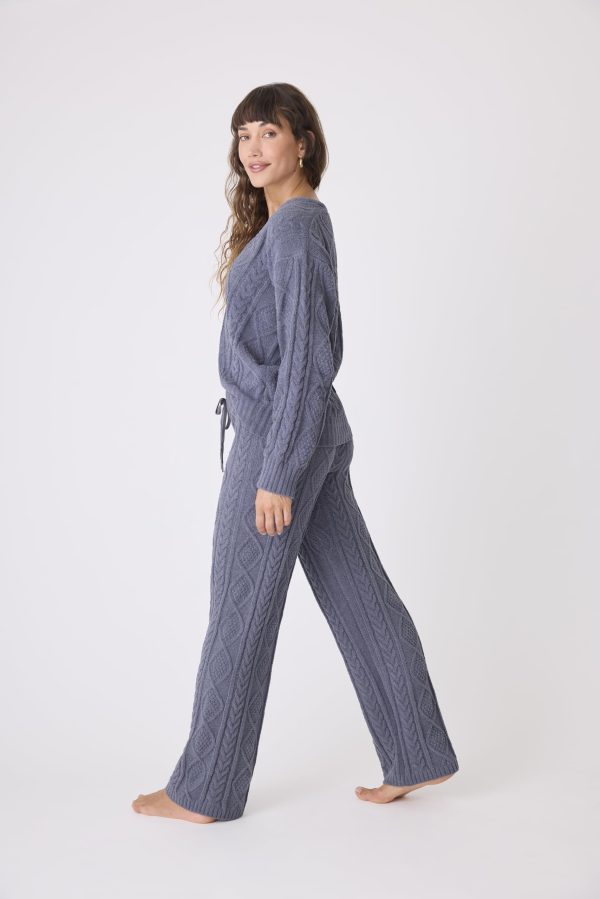Women's Cable Crew Lounge Long Sleeve Top