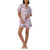 Womens Short Sleeve Notch Collar & Shorts Sleepwear Pajama Set, Organic Cotton