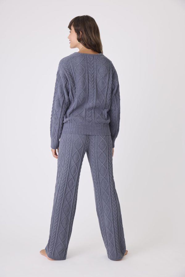 Women's Cable Crew Lounge Long Sleeve Top