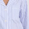 Womens Long Sleeve Notch Collar & Pant Sleepwear Pajama Set, Organic Cotton