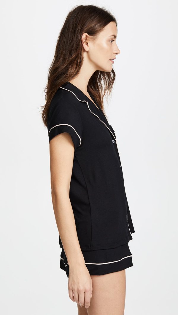 Gisele Classic Women's Pajama Set | Short Sleeve Button Down Shirt w Front Pocket, Shorts w Elastic Waist