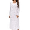Long Sleeve Cotton Nightgowns for Women Soft Ladies Cotton Nightgown Long Sleep Dress Nightdress Nighties