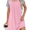 Sleep Shirts for Women Short Sleeve Nightshirts Pleated Nightgowns Loose Fit Night Dress Soft Sleepwear S-3XL