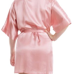 Women's Luxury Silk Sleepwear 100% Mulberry Silk Sexy Short Robe Kimono