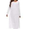 Long Sleeve Cotton Nightgowns for Women Soft Ladies Cotton Nightgown Long Sleep Dress Nightdress Nighties