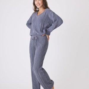 Women's Cable Crew Lounge Long Sleeve Top
