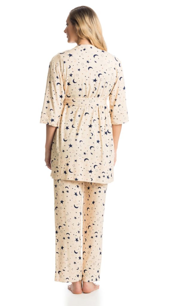 5 Piece Maternity and Nursing PJ Pant Set for Mom and Baby