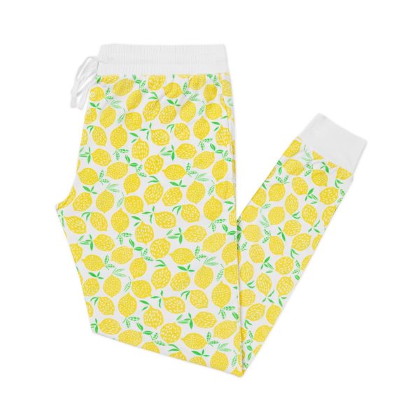 New Mother's Bundle, Includes Womens Pajama Top and Bottoms, Newborn 2-Way Zipper Pajamas, Viscose Derived from Bamboo, Lemons