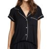 Gisele Classic Women's Pajama Set | Short Sleeve Button Down Shirt w Front Pocket, Shorts w Elastic Waist