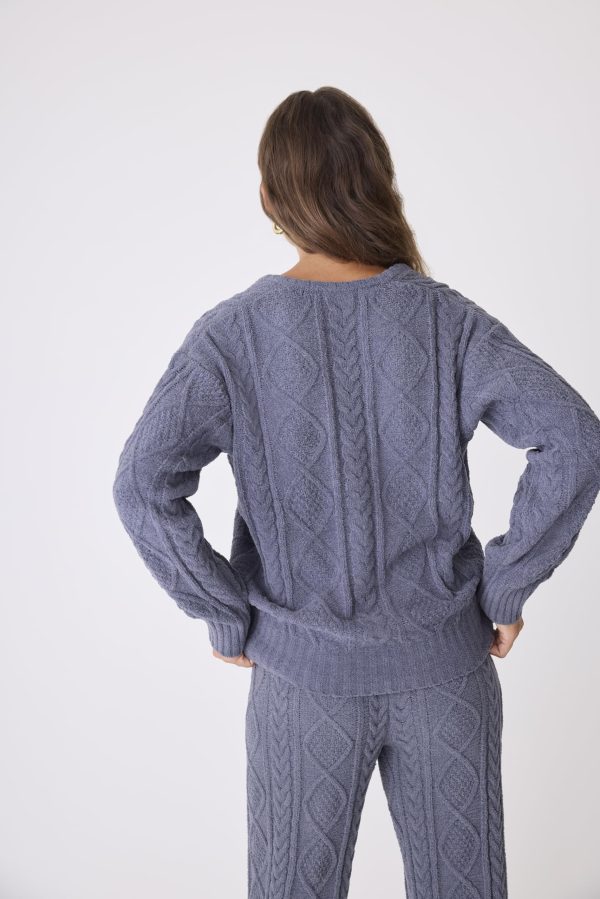 Women's Cable Crew Lounge Long Sleeve Top