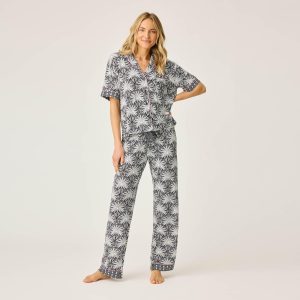 Women's Shady Beach Dreams Collection Notch Collar Pj Set