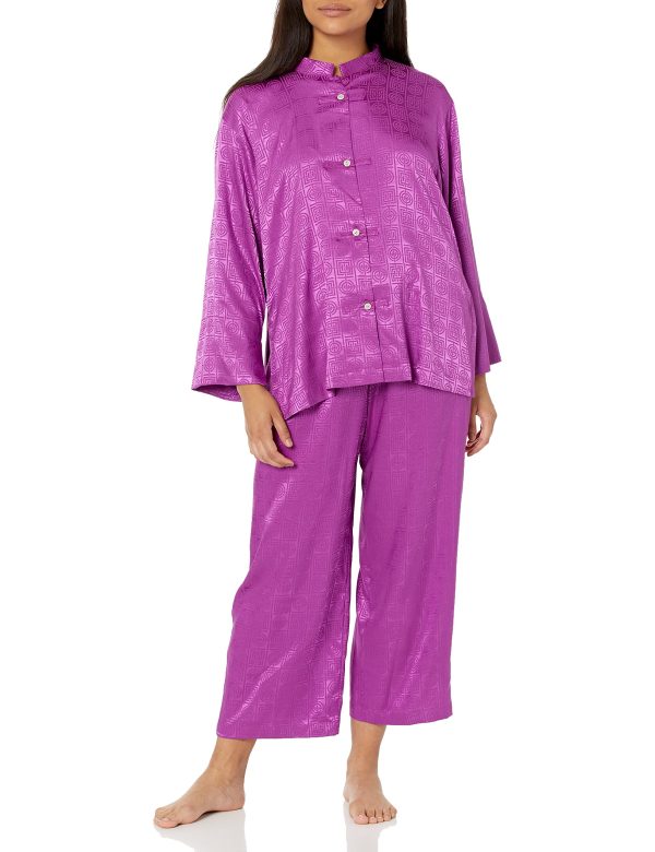 womens Infinity Jacquard Mandarin Pj Length 26"/ Inseam 26"