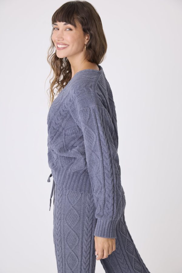 Women's Cable Crew Lounge Long Sleeve Top