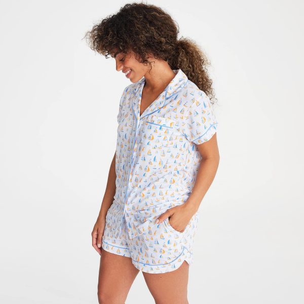 Modal Short Sleeve + Short Classic Pajama Set with Magnet Closure Sleepwear for Maternity, Nursing, and Beyond