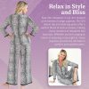 Leopard Pajamas for Women - Pajamas Set with 3/4 Sleeve Top & Pants - Leopard Print Bamboo from Viscose Lounge Pajama w/Black
